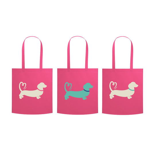 Spring/Summer '26 Edit | Pink Non-Woven Dachshund Tote Bag – Choose Your Design 🛍️☀️🐾