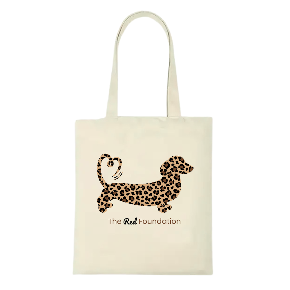 Leopard Print Dachshund Cotton Tote Bag