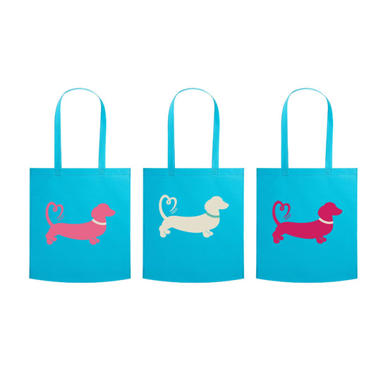 Spring/Summer '26 Edit | Turquoise Non-Woven Dachshund Tote Bag – Choose Your Design 🩵🛍️🐾