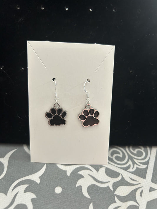Sterling Silver Paw Earrings image 0