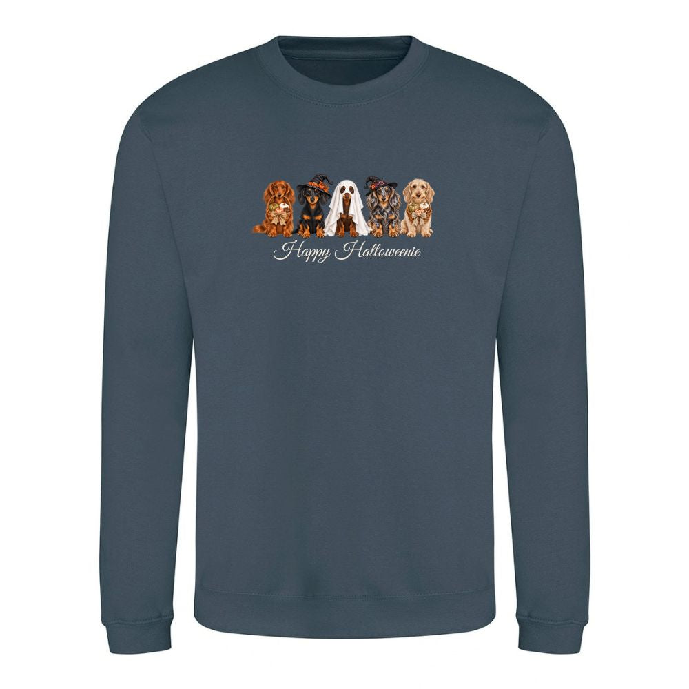 🎃 Airforce Blue Dachshund Halloween Sweatshirt – 4 Designs | XS–2XL 🐾