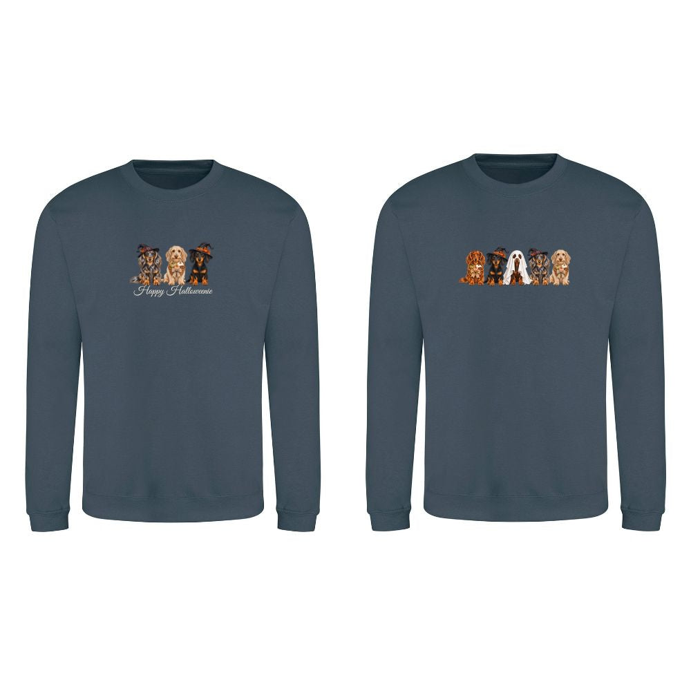 🎃 Airforce Blue Dachshund Halloween Sweatshirt – 4 Designs | XS–2XL 🐾