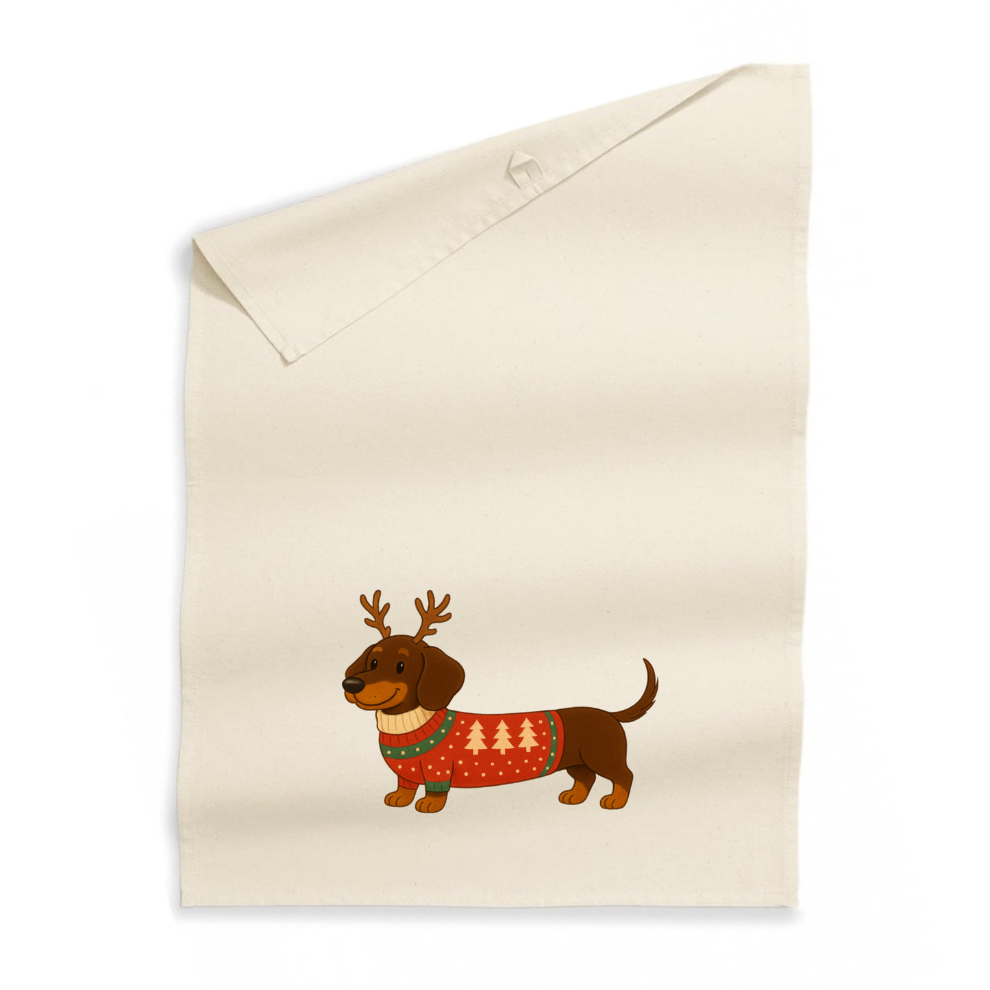 Christmas Dachshund Organic Cotton Tea Towel - 21 Designs to Choose From (Dispatch after 26th Nov)