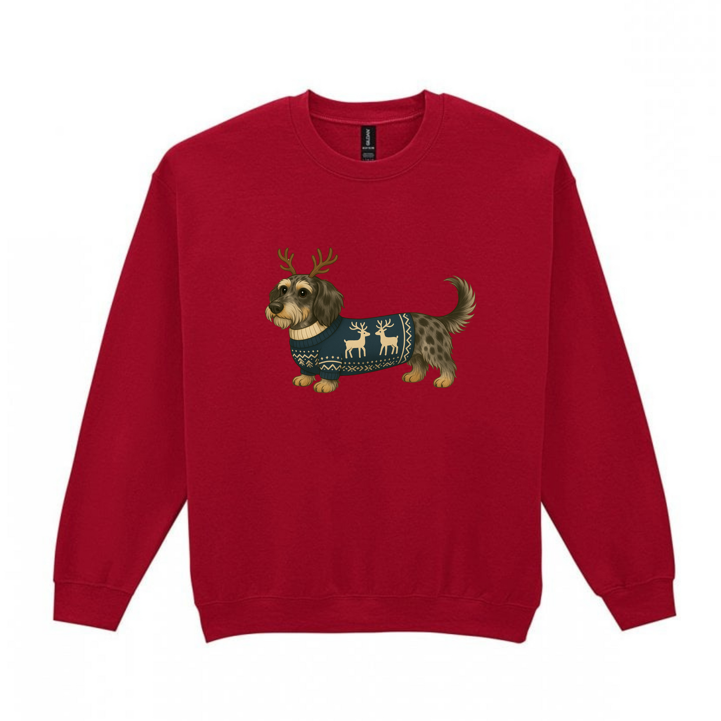 Christmas Silver Dapple Wire Hair Dachshunds Sweaters - Available in 8 Colours (Dispatch after 26th Nov)