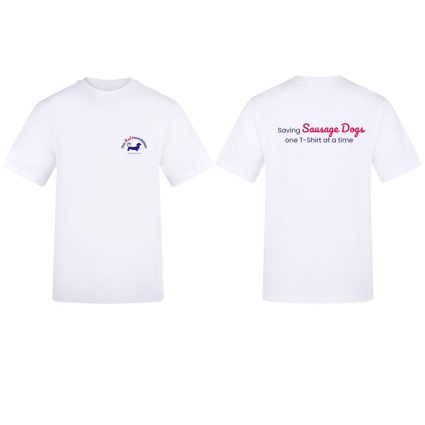 The Red Foundation Logo T Shirt in Arctic White - Choose your back design