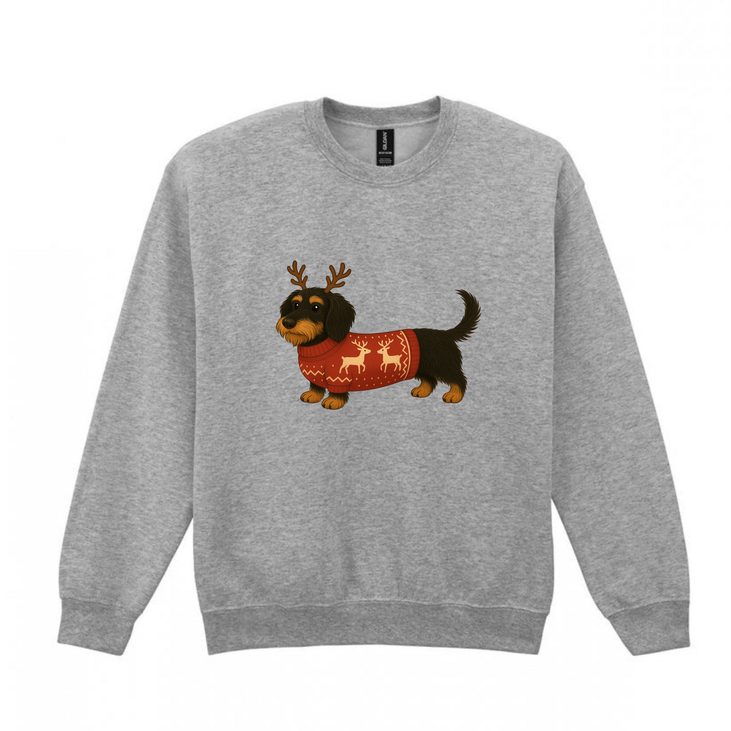 Christmas Black & Tan Wire Hair Dachshunds Sweaters - Available in 8 Colours (Dispatch after 26th Nov)