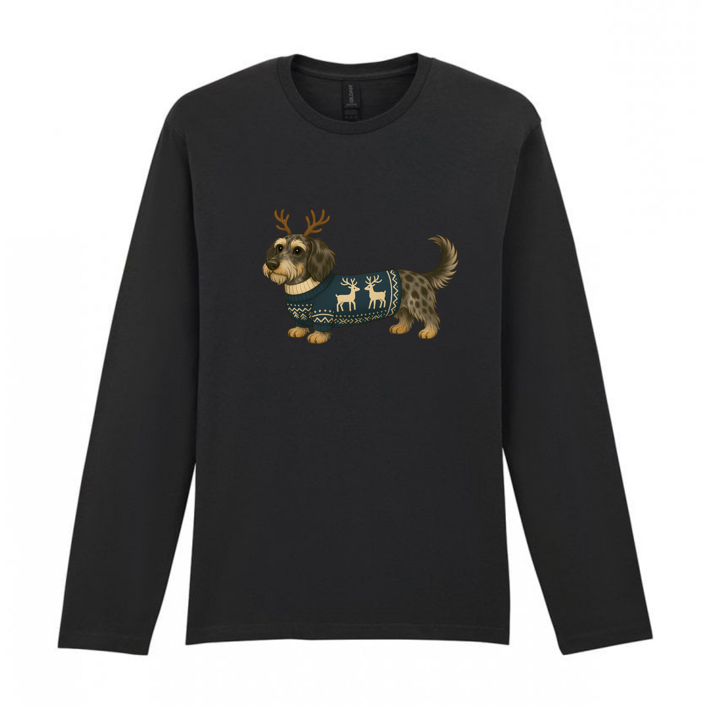 Christmas Dachshunds Black Long Sleeved T Shirt - 21 Designs to Choose From (Dispatch after 26th Nov)