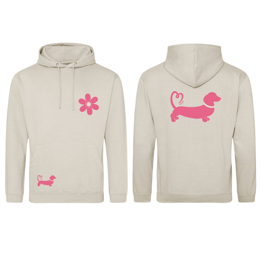 Spring Fling Edition Natural Stone Unisex Hoodie - Pink/Cream - Choose Your Back Design