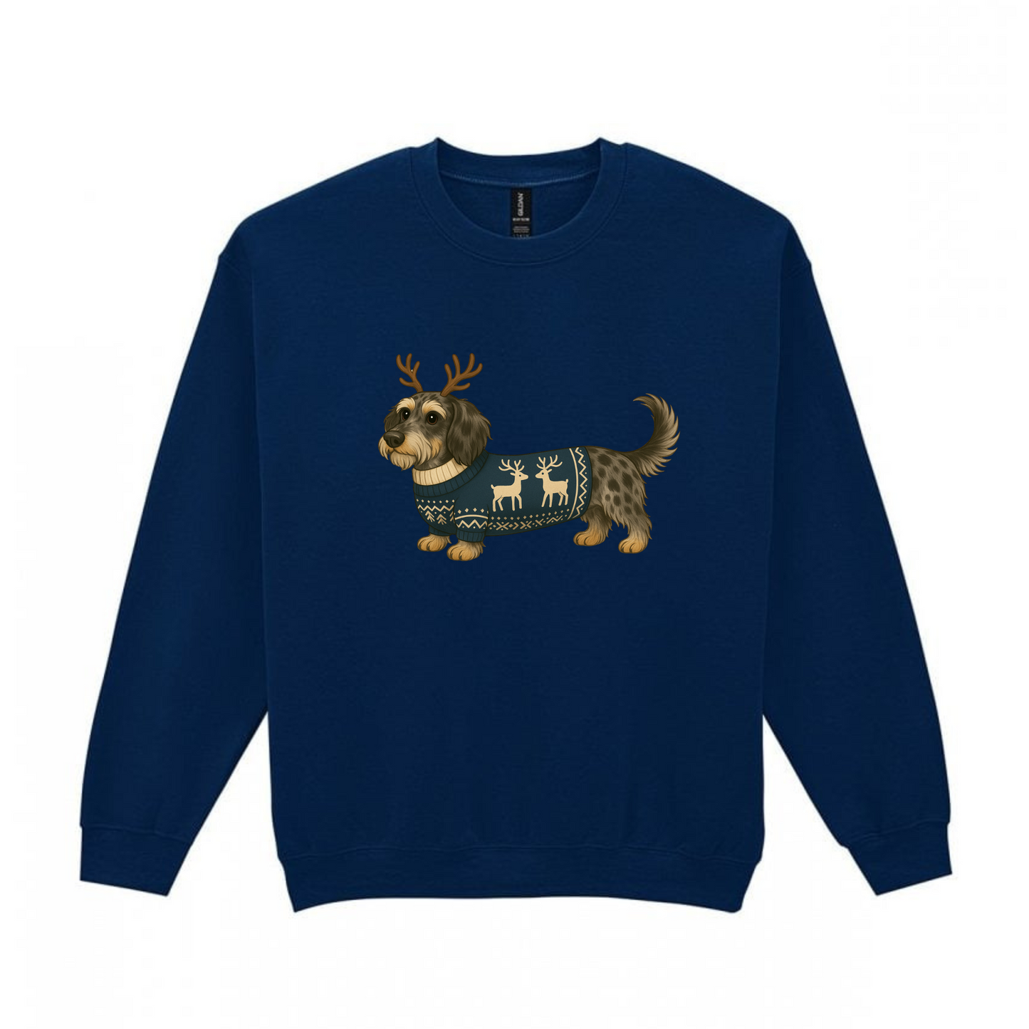 Christmas Silver Dapple Wire Hair Dachshunds Sweaters - Available in 8 Colours (Dispatch after 26th Nov)
