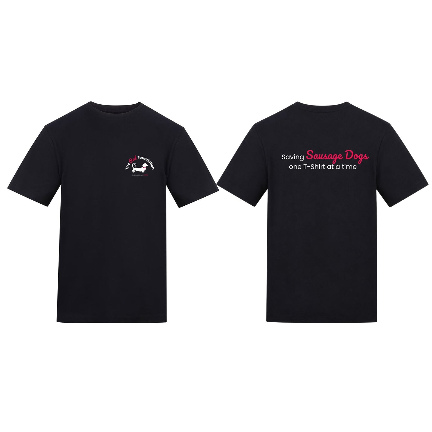 The Red Foundation Logo T Shirt in Deep Black - Choose your back design