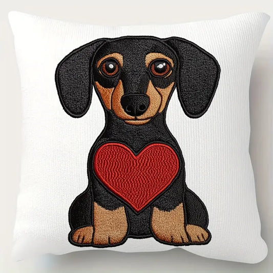 Black & Tan Dachshund Large Heart Cushion Cover