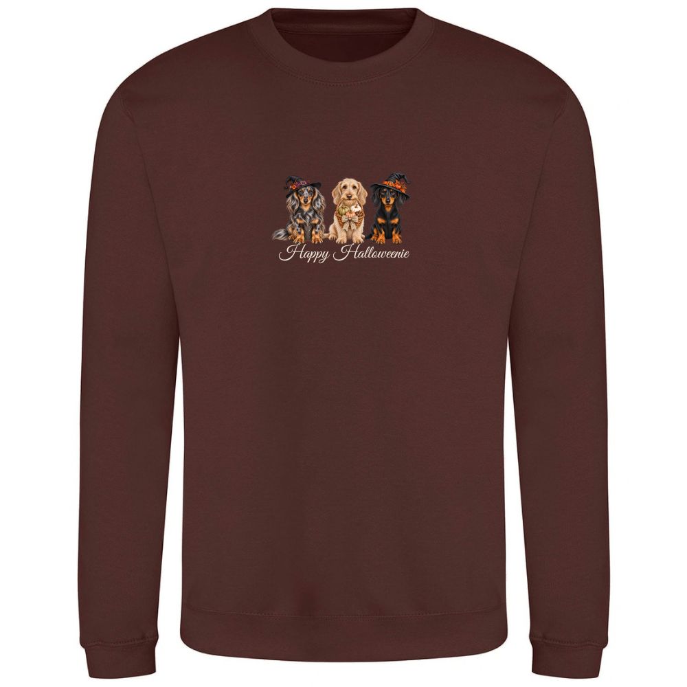 🎃 Chocolate Fudge Brownie Dachshund Halloween Sweatshirt – 4 Designs | XS–2XL 🐾