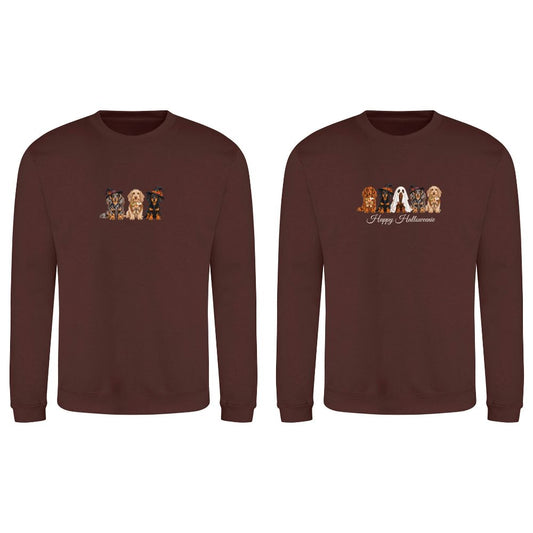 🎃 Chocolate Fudge Brownie Dachshund Halloween Sweatshirt – 4 Designs | XS–2XL 🐾