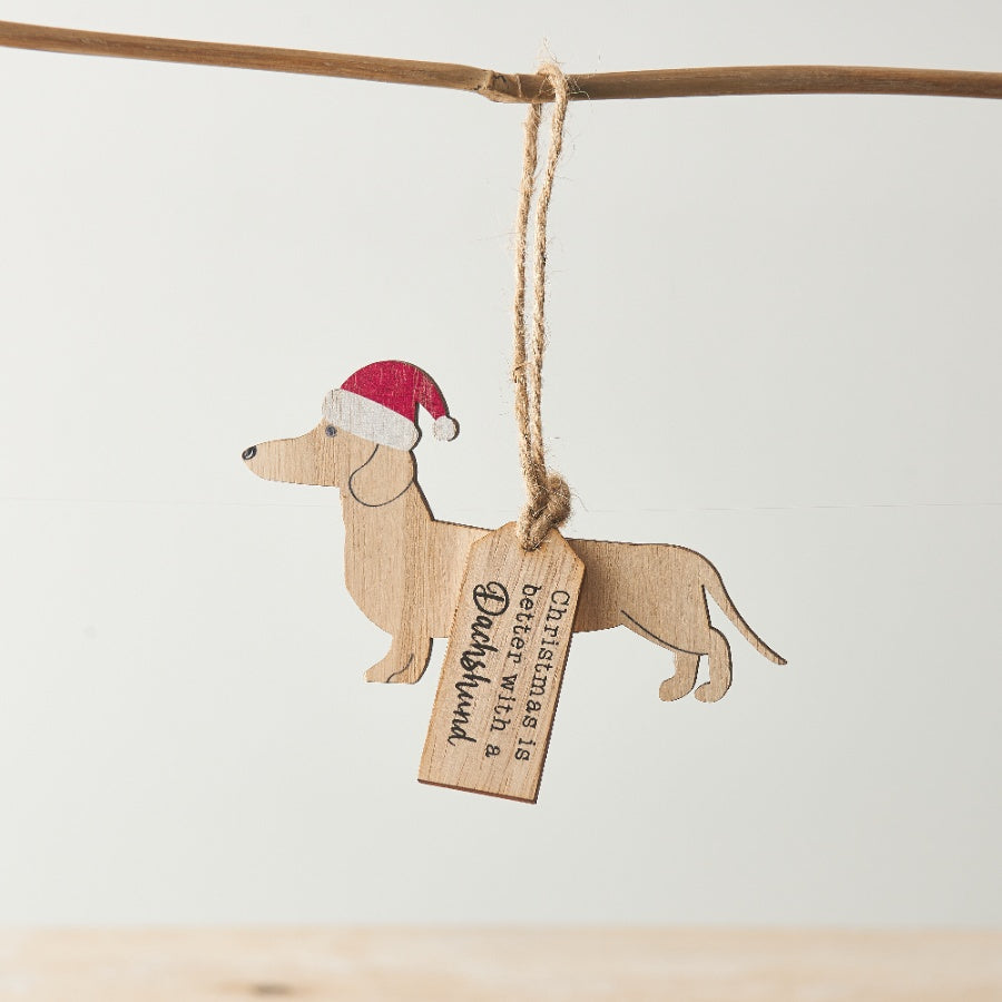 Wooden "Christmas Is Better With A Dachshund" Hanging Decoration 🎄🐾