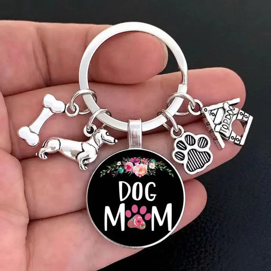 Dachshund Dog Mum Keyring with Charms