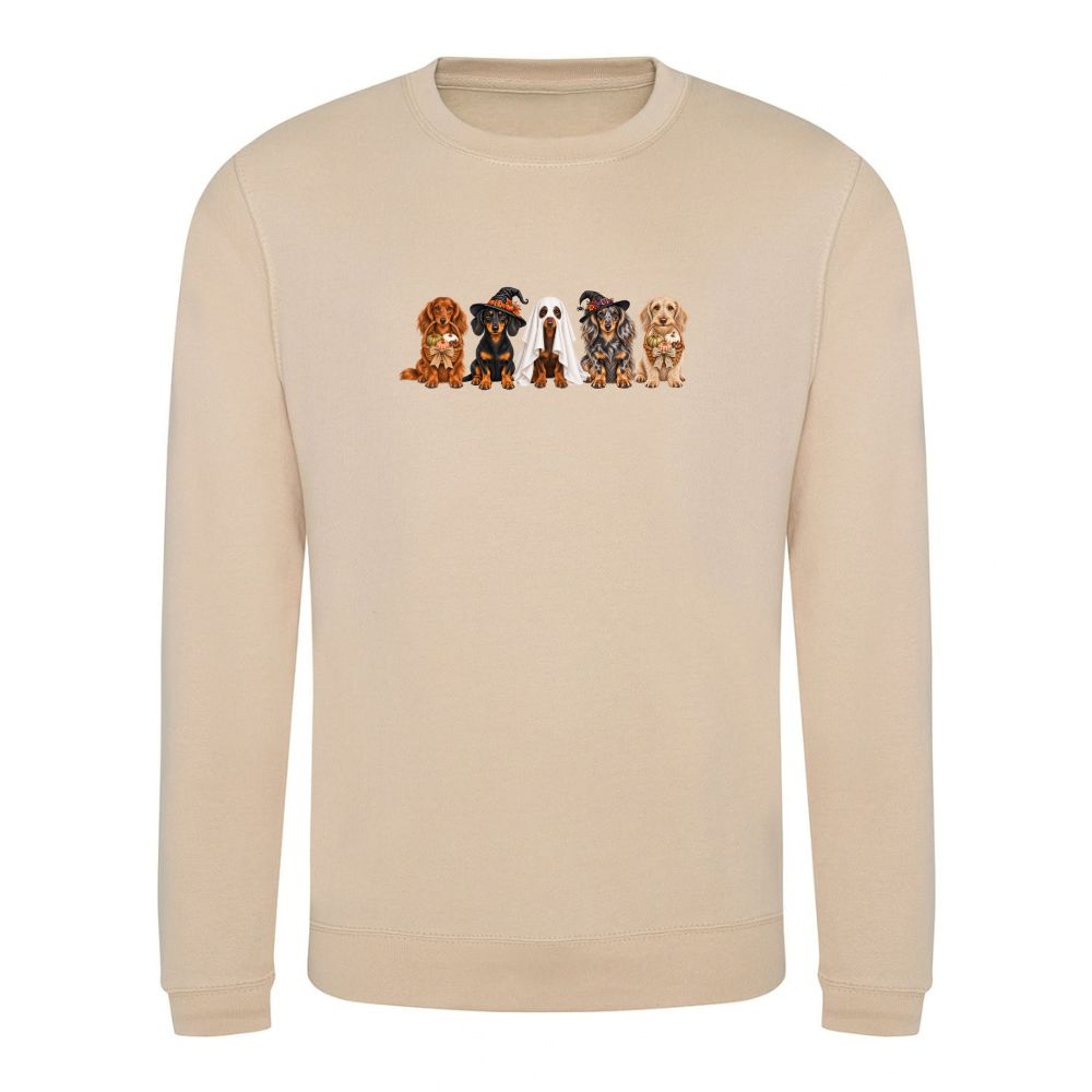 🎃 Nude Dachshund Halloween Sweatshirt – 4 Designs | XS–2XL 🐾