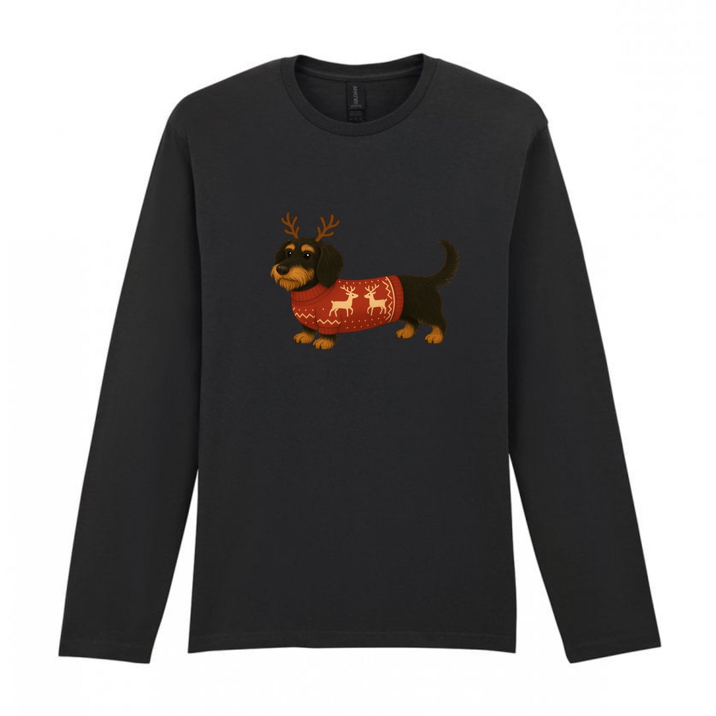 Christmas Dachshunds Black Long Sleeved T Shirt - 21 Designs to Choose From (Dispatch after 26th Nov)