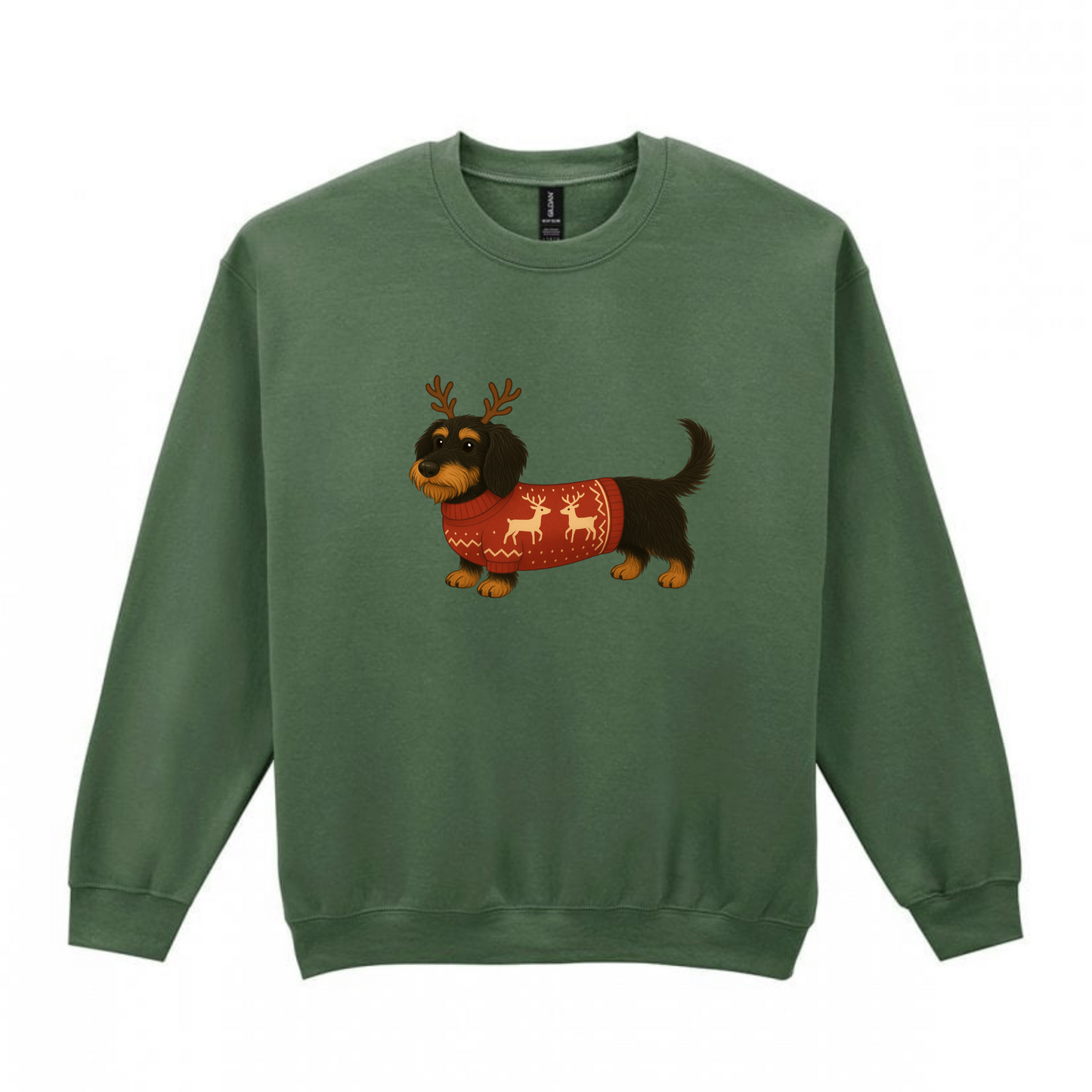 Christmas Black & Tan Wire Hair Dachshunds Sweaters - Available in 8 Colours (Dispatch after 26th Nov)