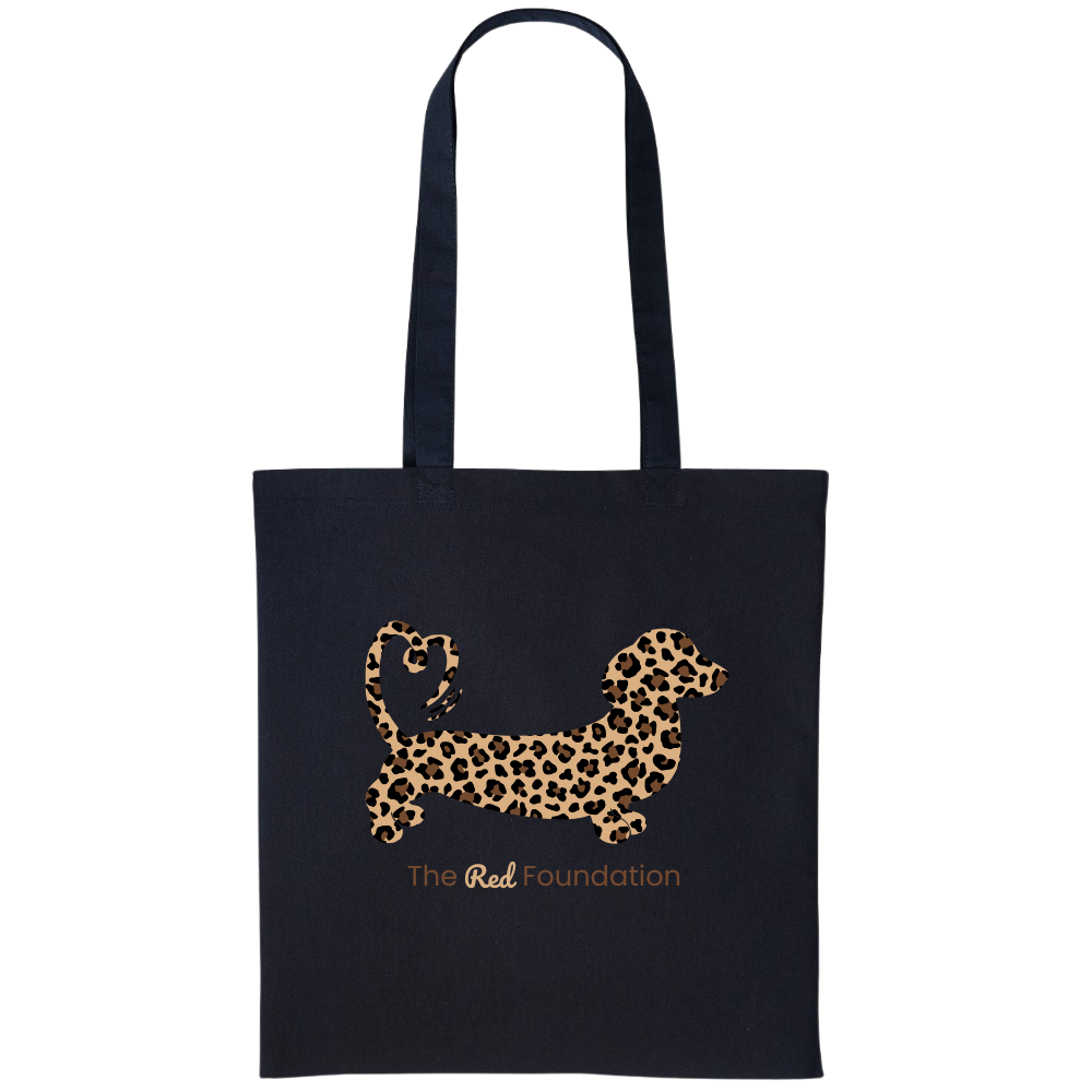 Leopard Print Dachshund Cotton Tote Bag