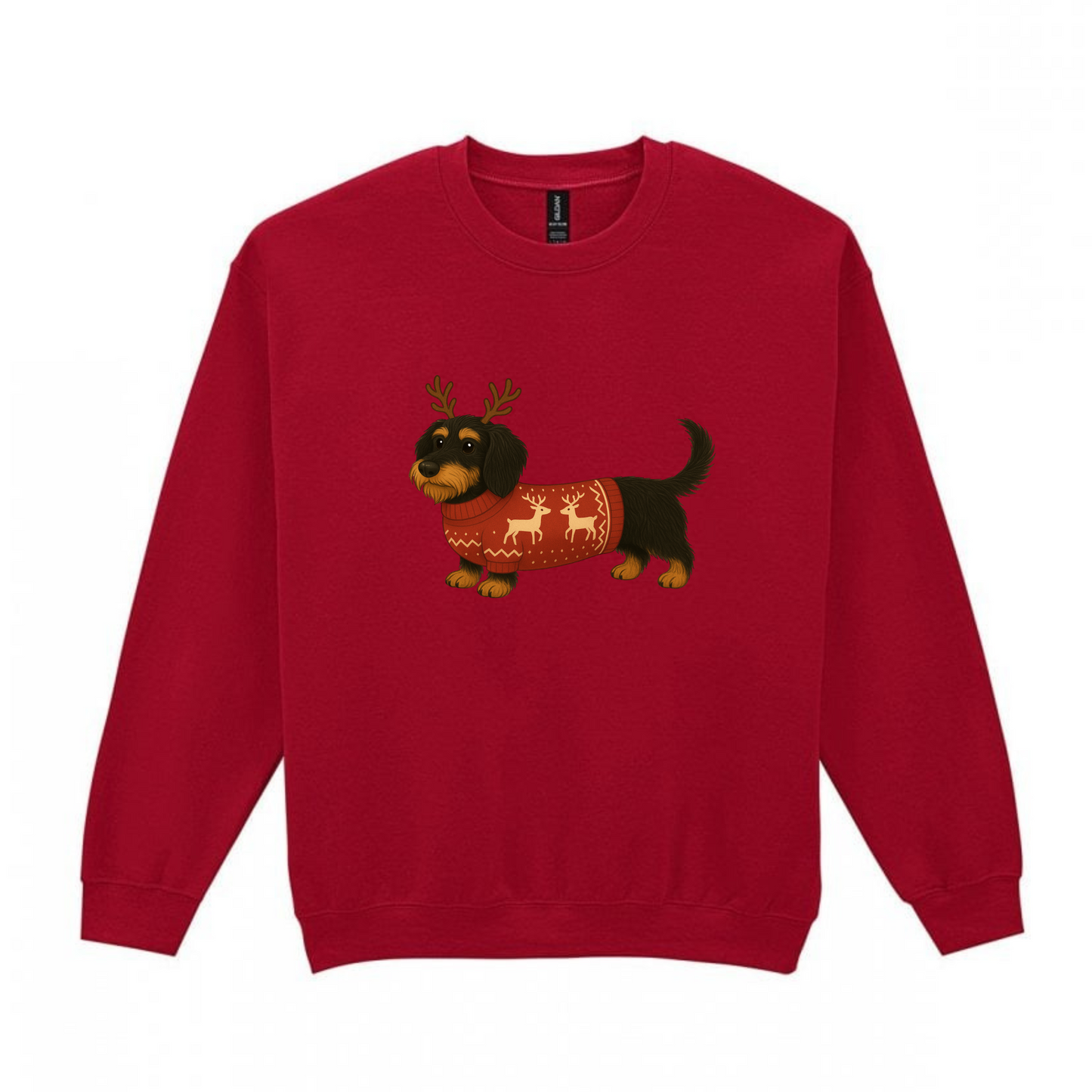 Christmas Black & Tan Wire Hair Dachshunds Sweaters - Available in 8 Colours (Dispatch after 26th Nov)