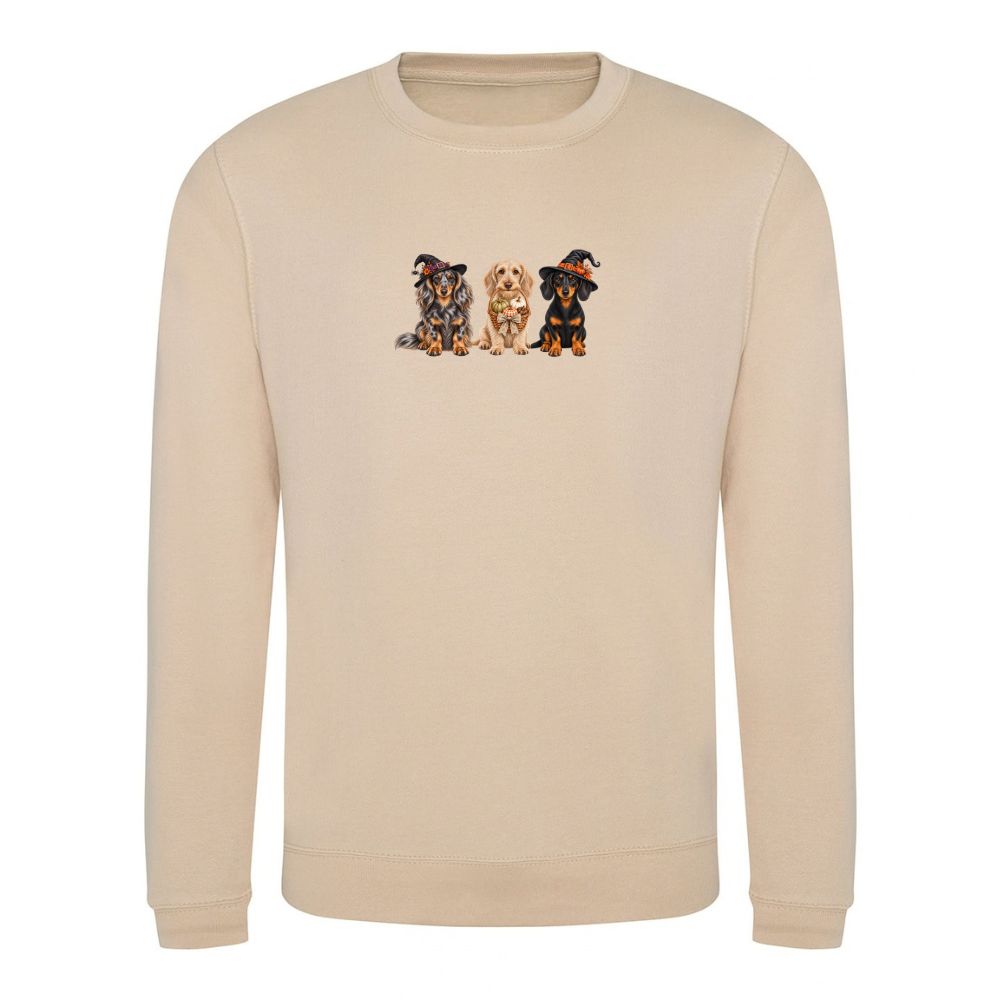 🎃 Nude Dachshund Halloween Sweatshirt – 4 Designs | XS–2XL 🐾