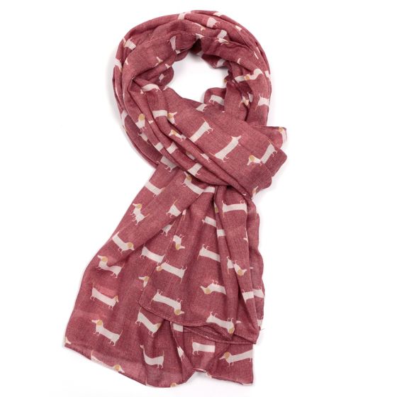 Cute Dogs Dachshund Scarf in Red