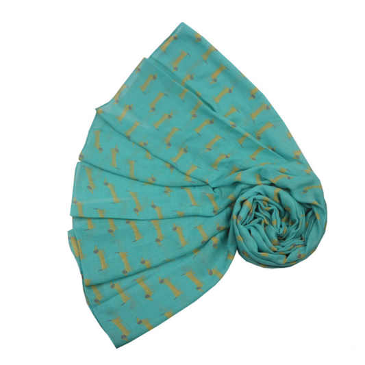 Cute Dogs Dachshund Scarf in Green