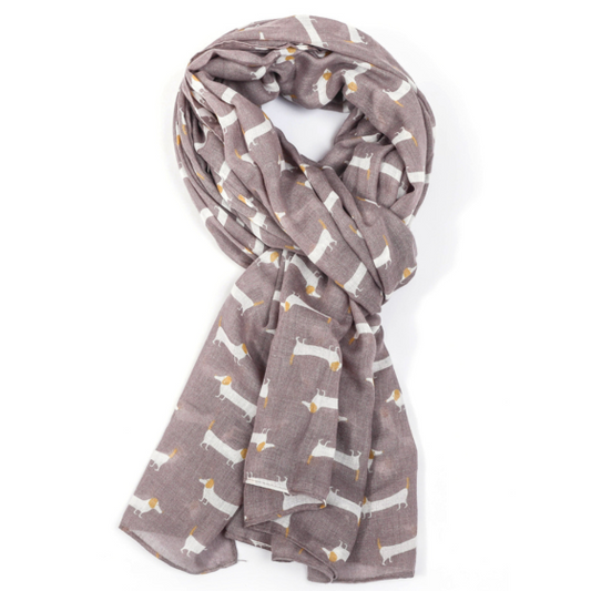Cute Dogs Dachshund Scarf in Mink