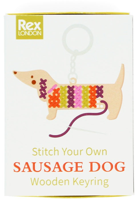 Stitch Your Own Wooden Sausage Dog Keyring