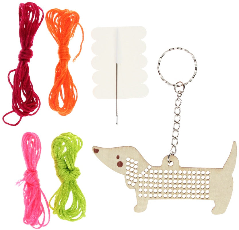 Stitch Your Own Wooden Sausage Dog Keyring