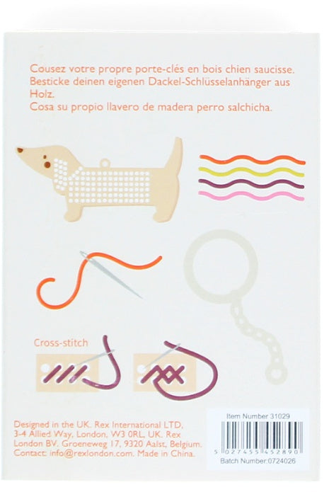 Stitch Your Own Wooden Sausage Dog Keyring
