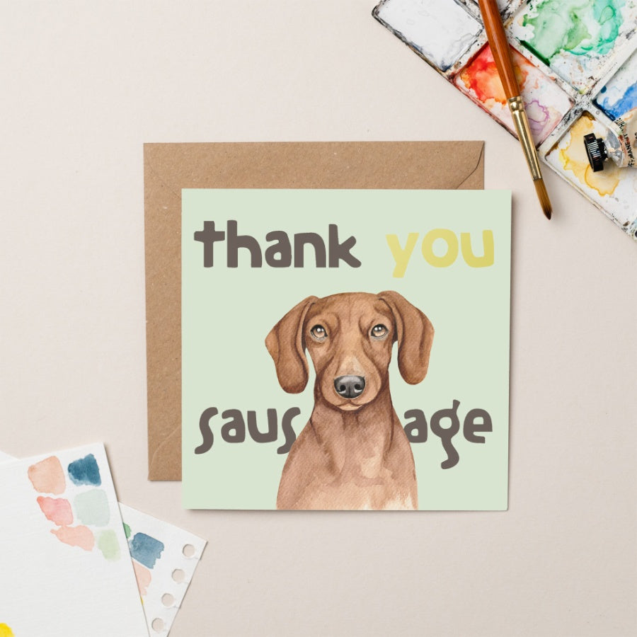 Thank You Sausage Greetings Card
