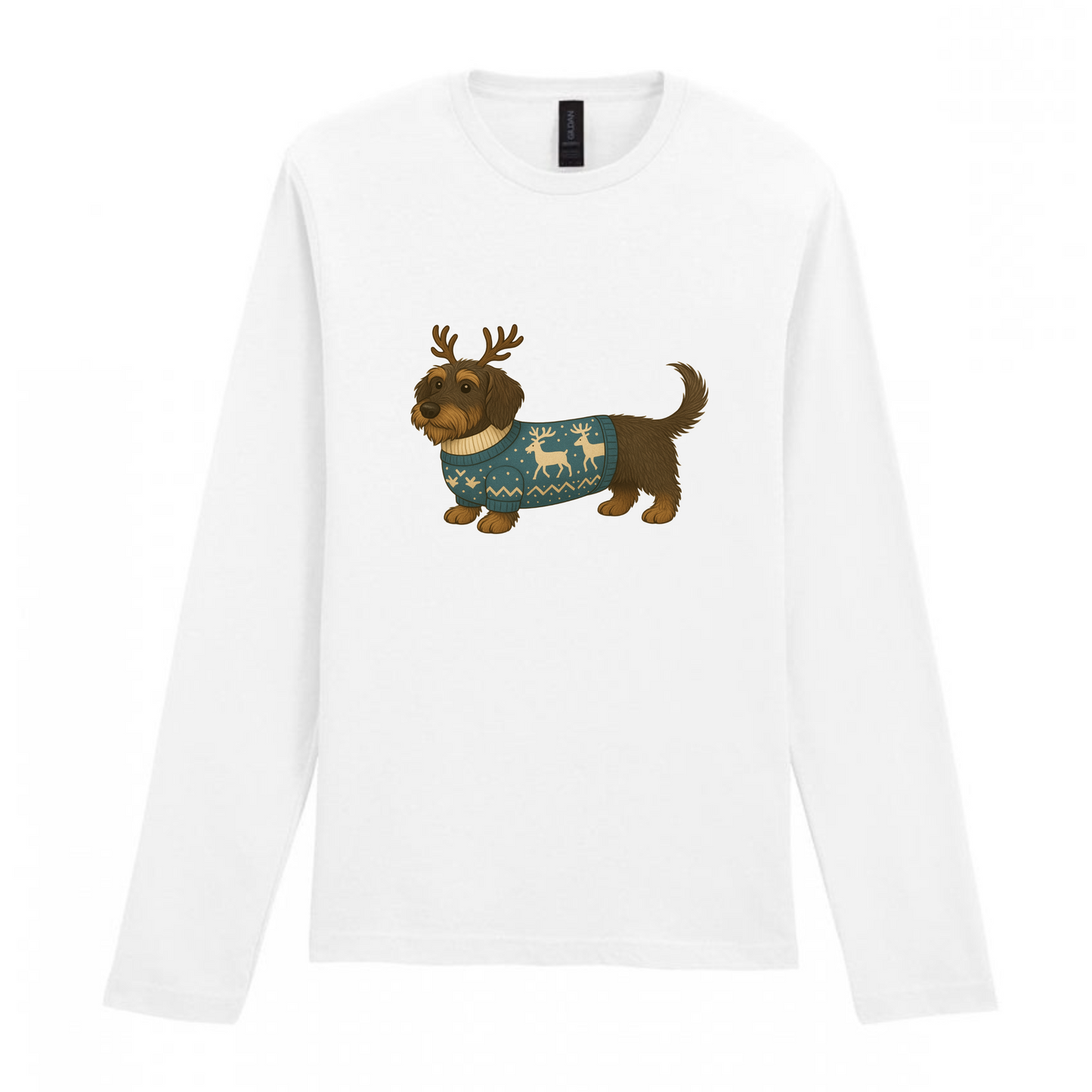 Christmas Dachshunds White Long Sleeved T Shirt - 21 Designs to Choose From (Dispatch after 26th Nov)