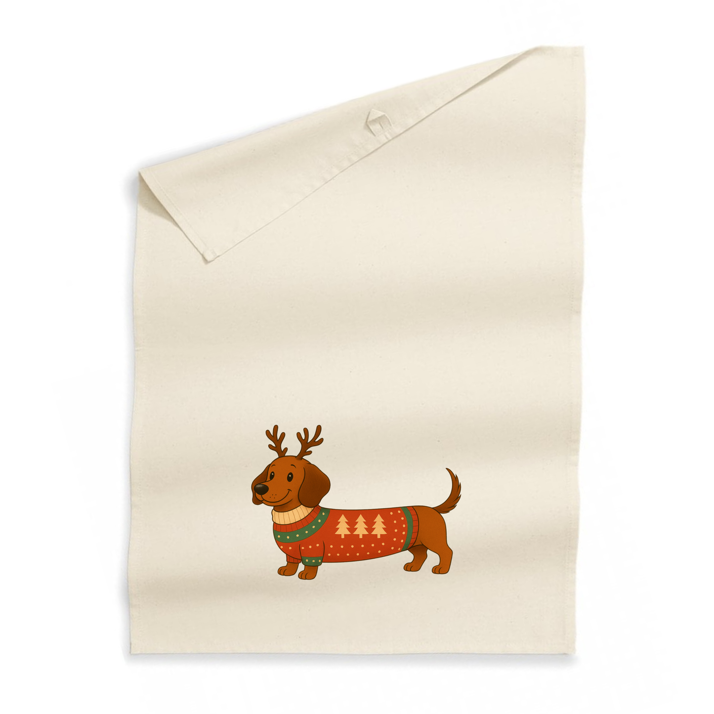 Christmas Dachshund Organic Cotton Tea Towel - 21 Designs to Choose From (Dispatch after 26th Nov)