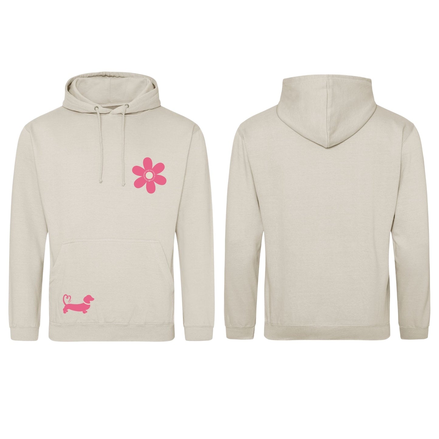 Spring Fling Edition Natural Stone Unisex Hoodie - Pink/Cream - Choose Your Back Design