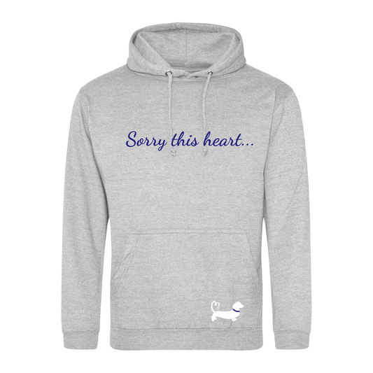 Sorry this heart already belongs to a Dachshund Hoodie - Unisex Heather Grey - 22 Designs to choose from