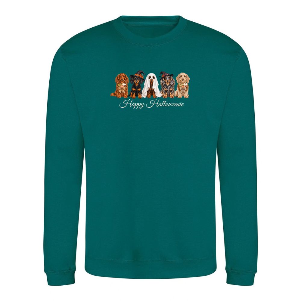 🎃 Jade Dachshund Halloween Sweatshirt – 4 Designs | XS–2XL 🐾