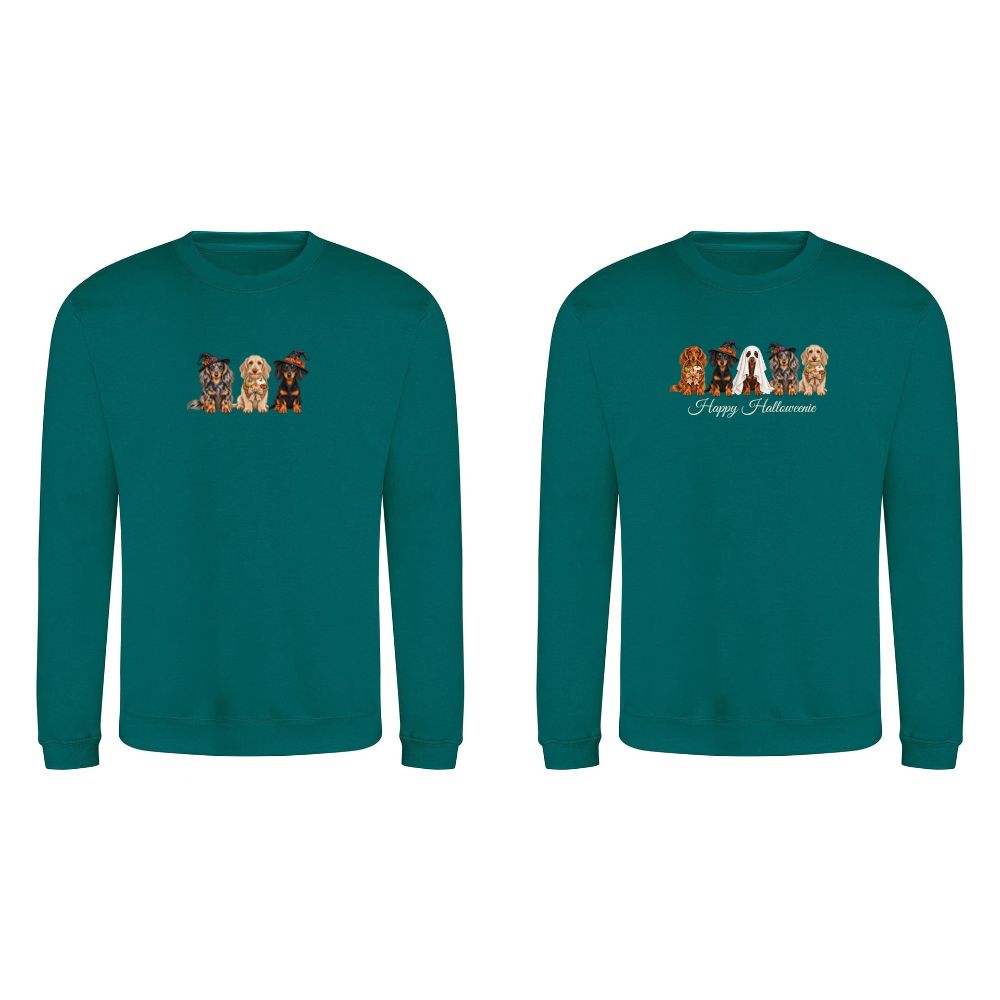 🎃 Jade Dachshund Halloween Sweatshirt – 4 Designs | XS–2XL 🐾