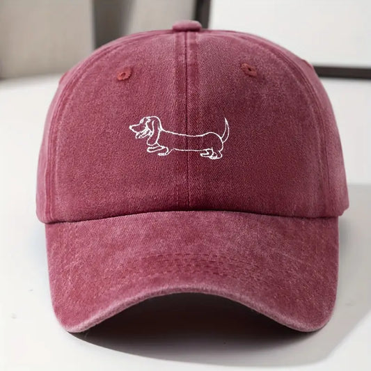 Burgundy Unisex Dachshund Baseball Hat