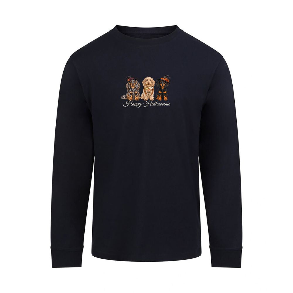 🎃 Black Dachshund Halloween Long Sleeve T-Shirt – 4 Designs | S–3XL 🐾