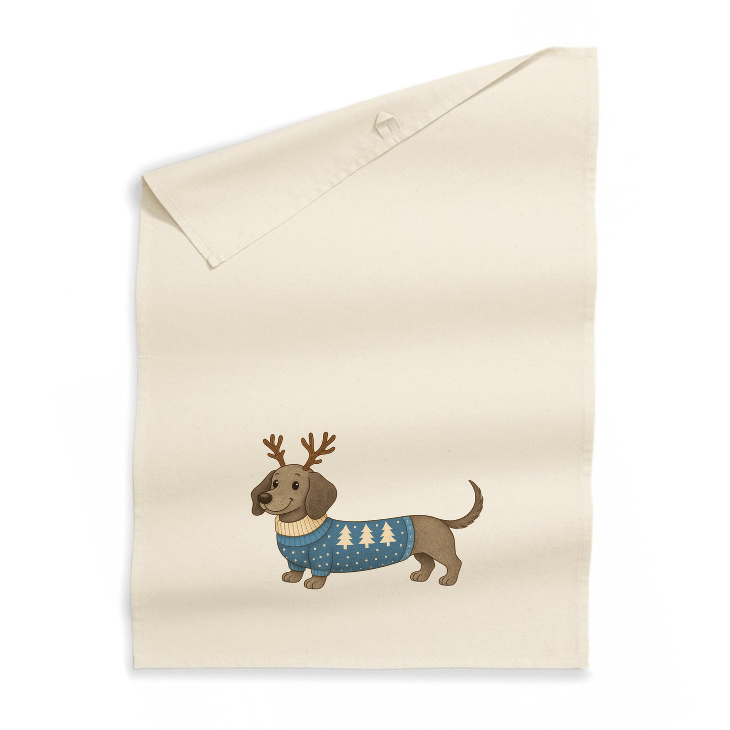 Christmas Dachshund Organic Cotton Tea Towel - 21 Designs to Choose From (Dispatch after 26th Nov)