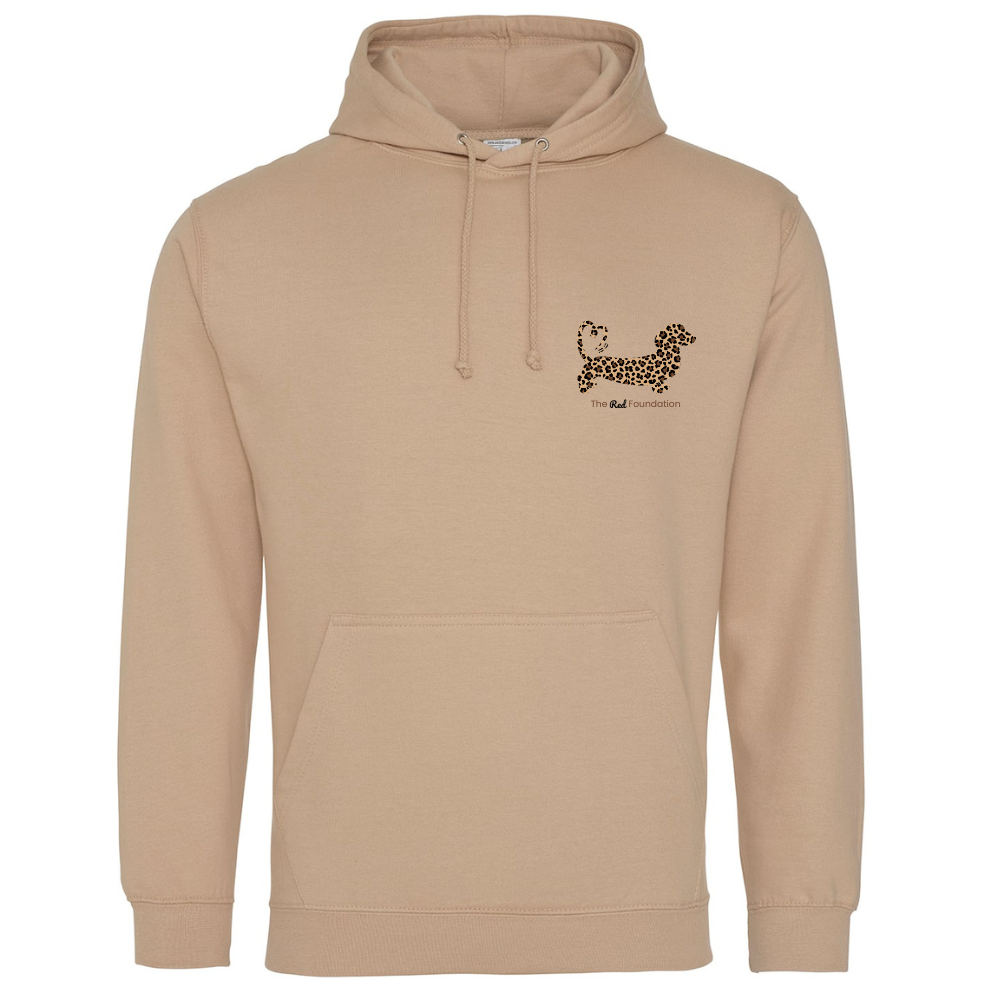 Leopard Print Dachshund Hoodie – Nude