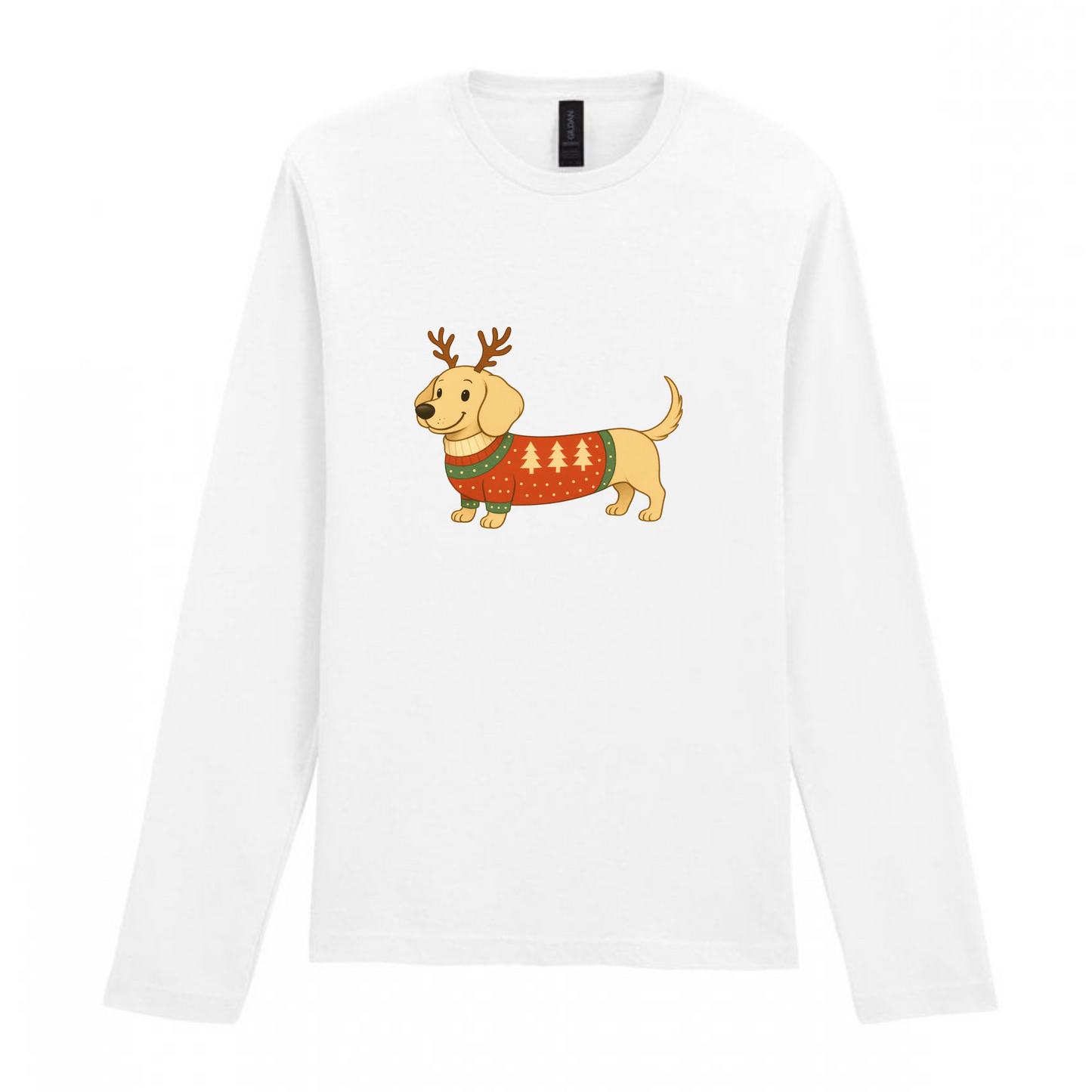 Christmas Dachshunds White Long Sleeved T Shirt - 21 Designs to Choose From (Dispatch after 26th Nov)