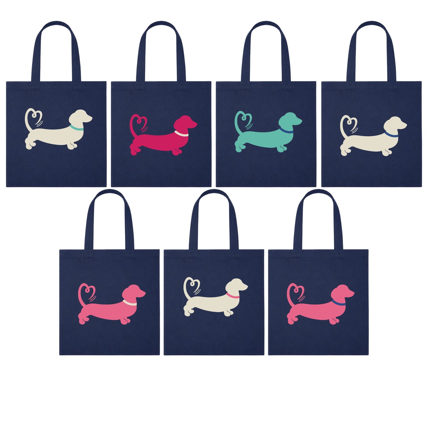Spring/Summer '26 Edit | Navy Dachshund Tote Bag – Choose Your Design 🛍️💙🐾