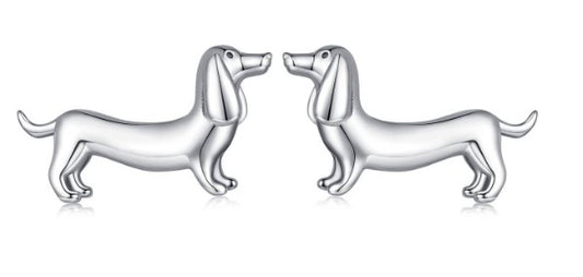 Dachshund Stud Earrings 925 silver image 0
