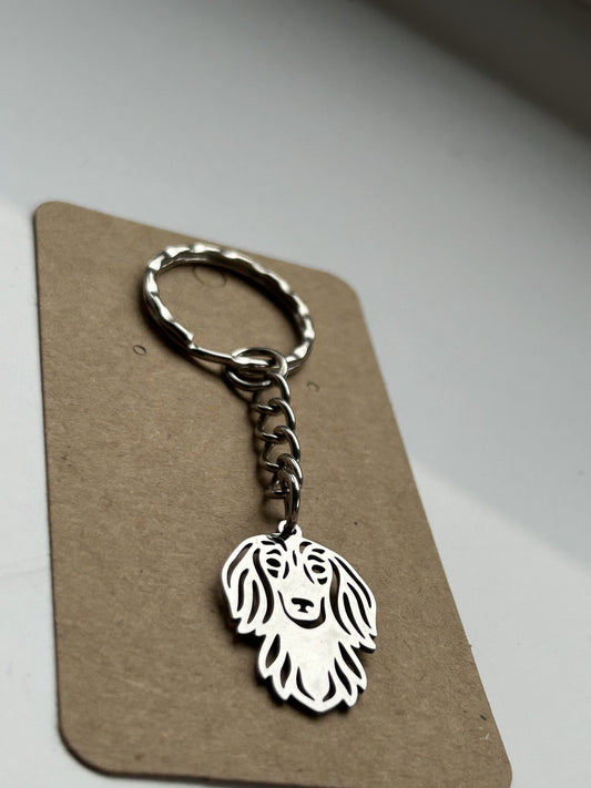 Long Haired Dachshund Keyring image 0