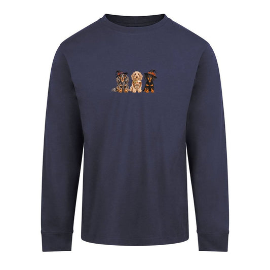 🎃 French Navy Dachshund Halloween Long Sleeve T-Shirt – 4 Designs | S–3XL 🐾
