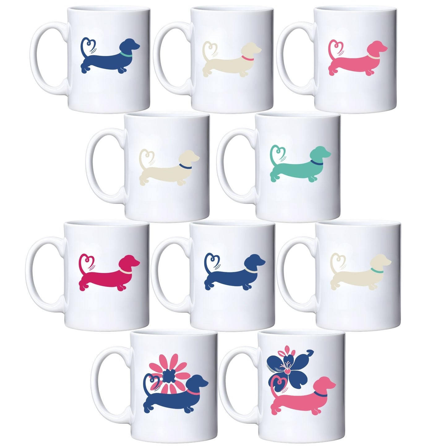 Spring/Summer '26 Edit | 11oz White Dachshund Mug – Choose Your Design ☕🐾🌸
