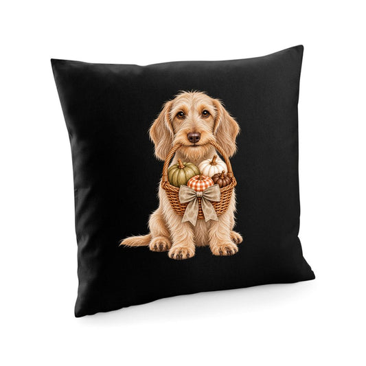 🎃 Black Dachshund Pumpkin Basket Halloween Cushion Cover – Choose Your Dachshund 🐾