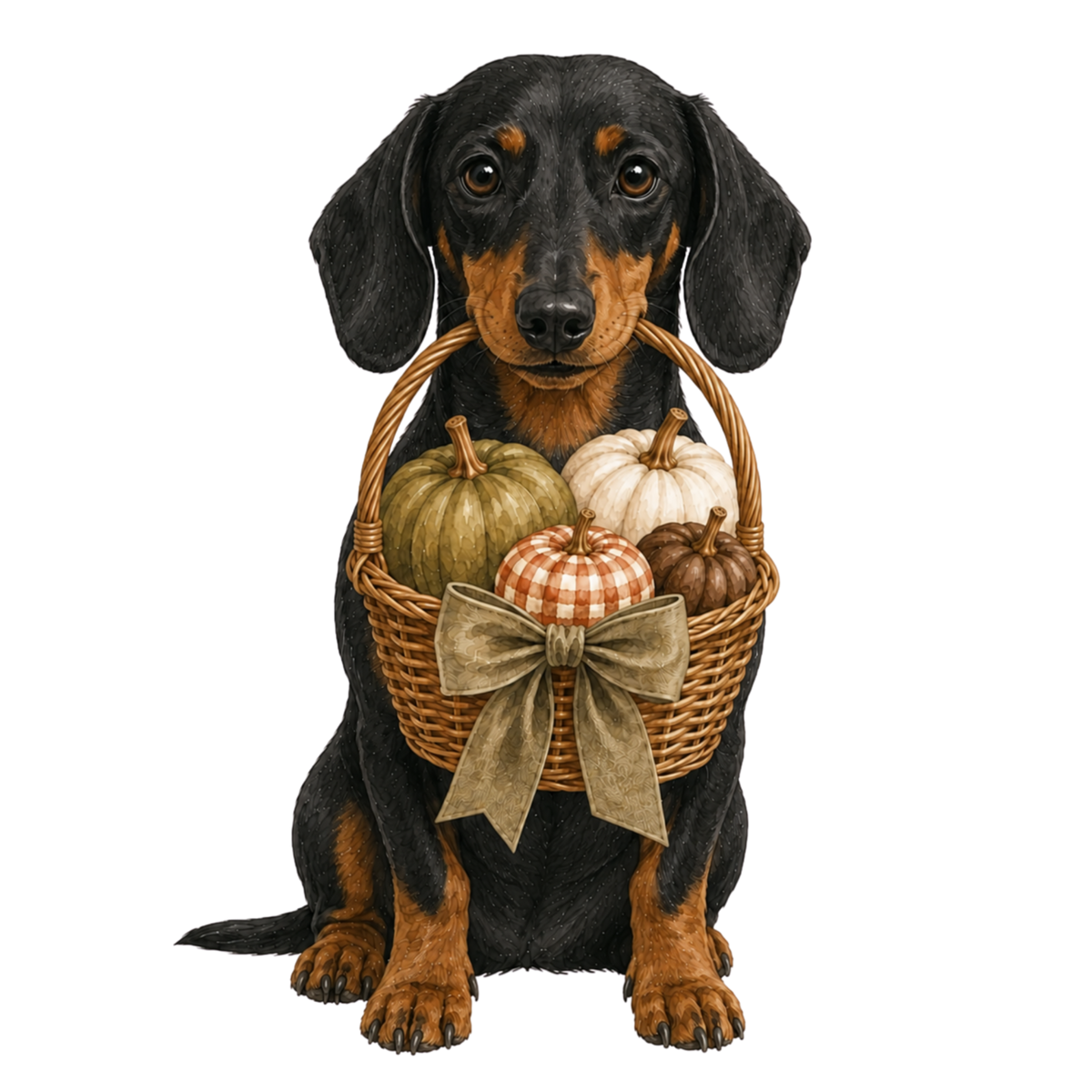🎃 Smooth Haired Dachshund Halloween Pumpkin Basket Pocket Tote – 9 Designs | 3 Sizes 🐾